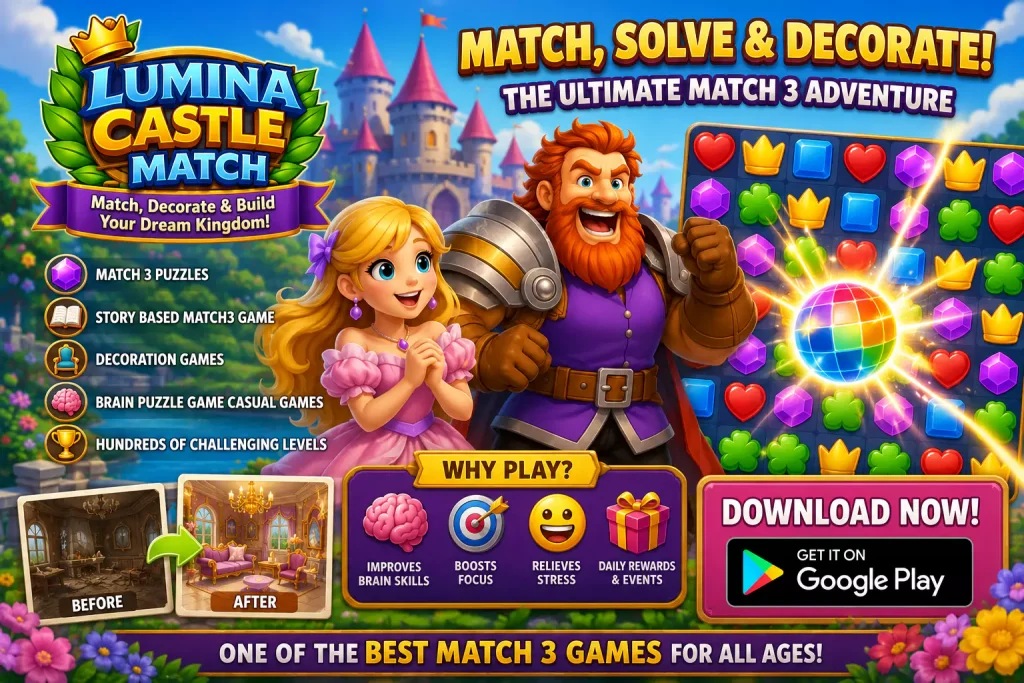 Why Match 3 Games Are So Popular: Relax, Challenge Your Brain, and Build Your Dream Castle
